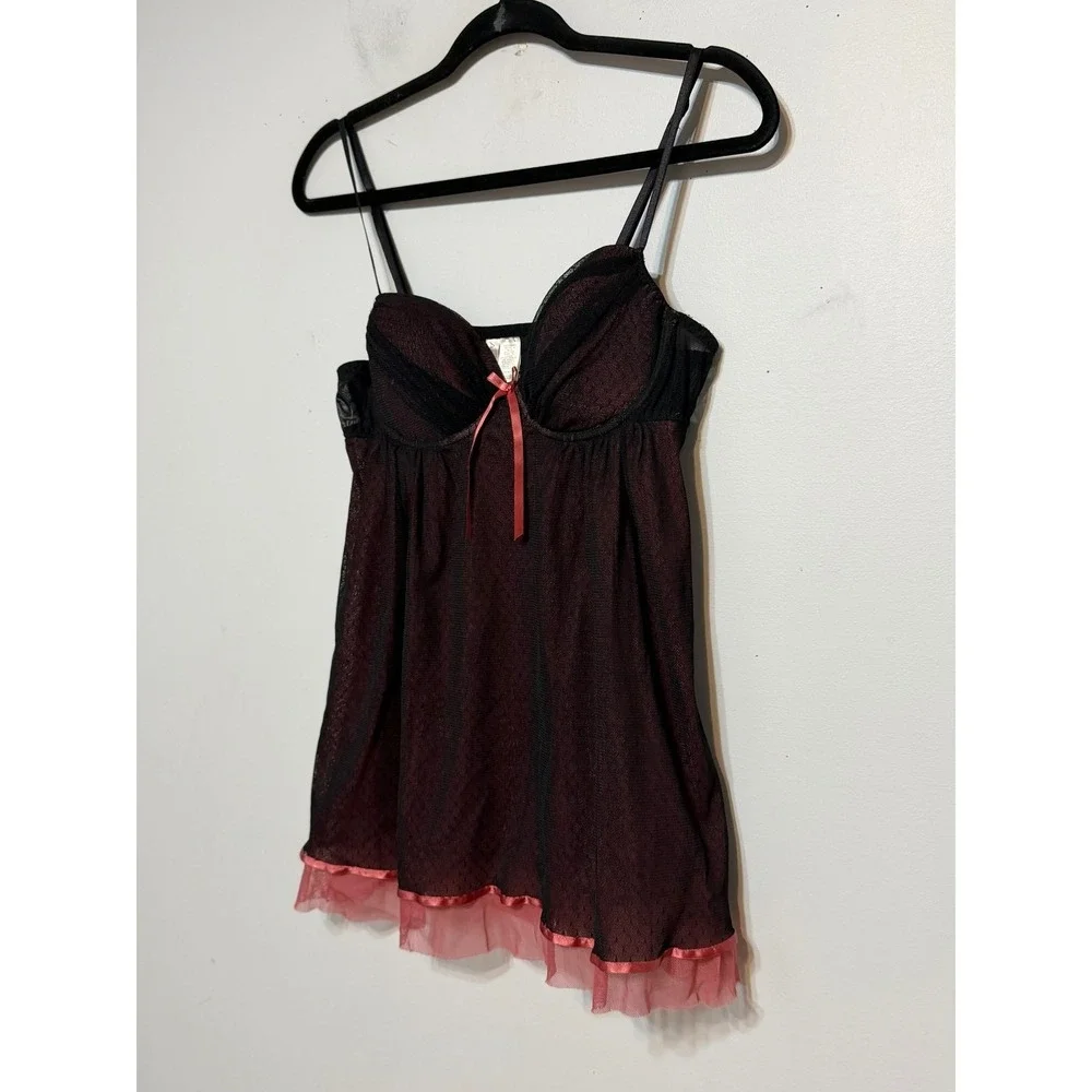 Ambrielle Goth Coquette Babydoll Chemise Women Size M Whimsigoth Grunge Lingerie